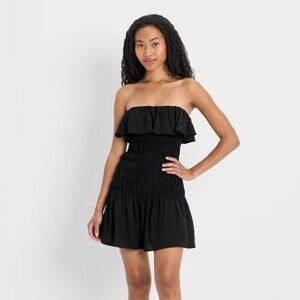 Women's Drop Waist Ruffle Mini A-Line Dress - Future Collective - All Sizes